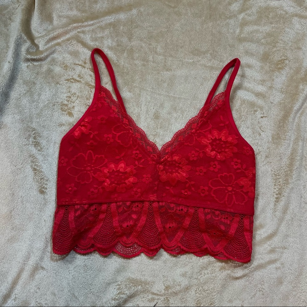 Red Floral Bralette
